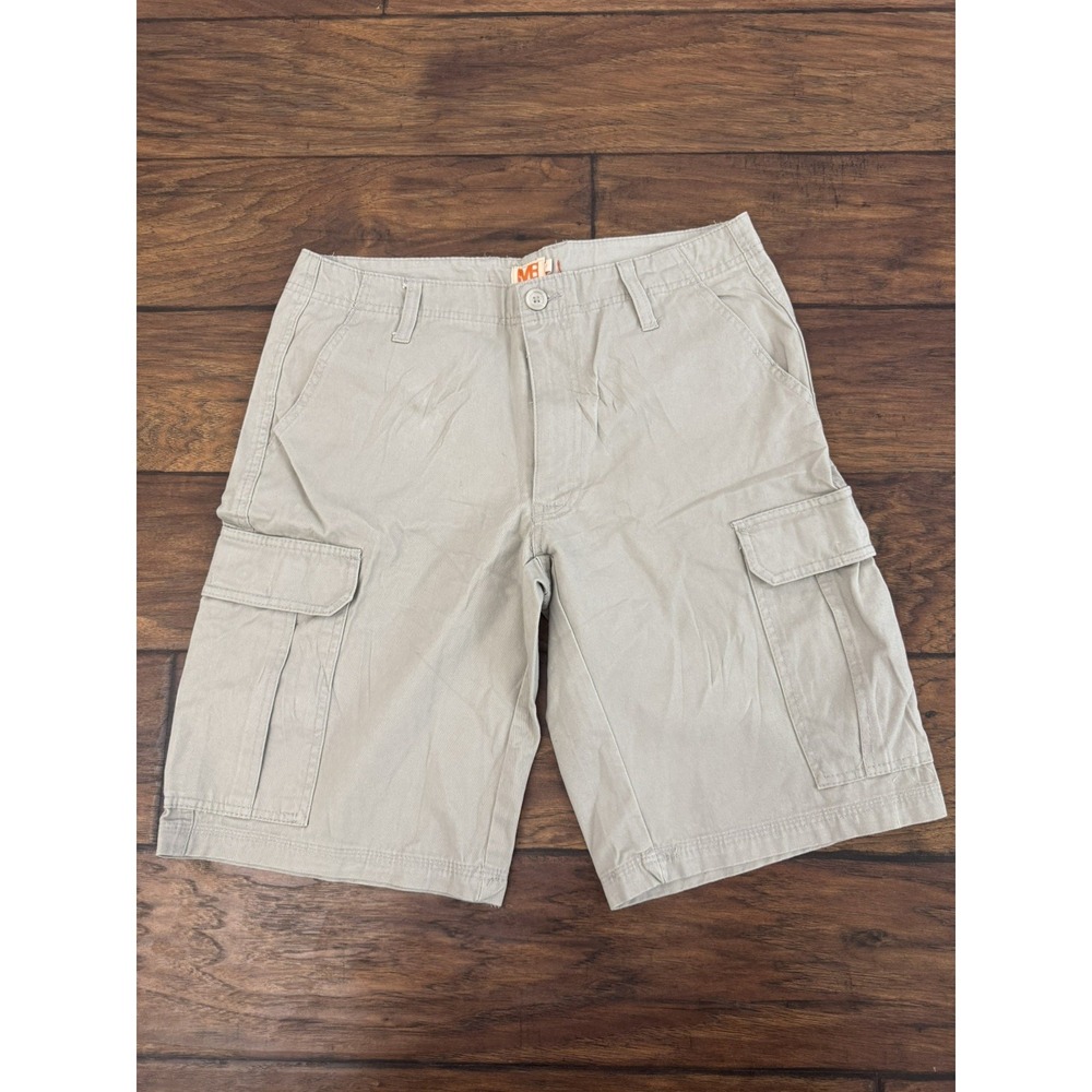 MICHAEL BRANDON CARGO SHORTS Light Beige Knit 6 Pocket Men Size 32 100% Cotton